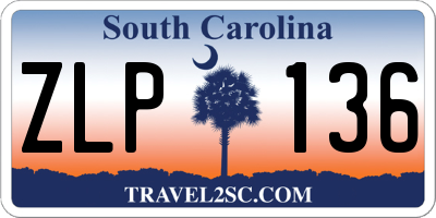 SC license plate ZLP136