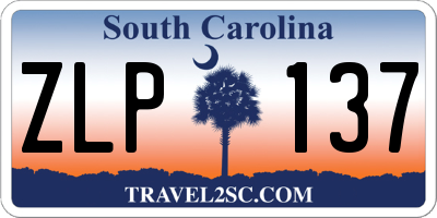 SC license plate ZLP137