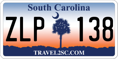 SC license plate ZLP138