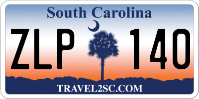 SC license plate ZLP140