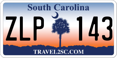 SC license plate ZLP143