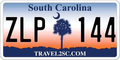 SC license plate ZLP144