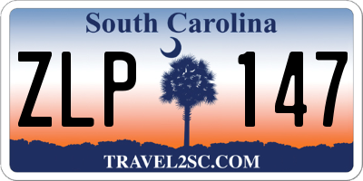 SC license plate ZLP147