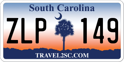 SC license plate ZLP149