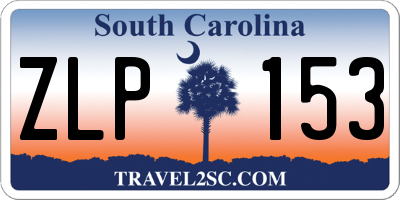 SC license plate ZLP153