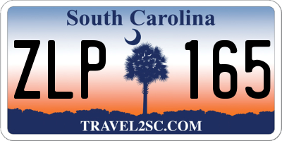 SC license plate ZLP165