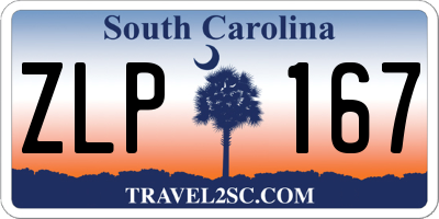 SC license plate ZLP167