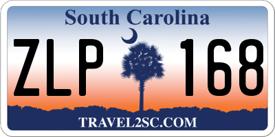 SC license plate ZLP168