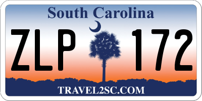 SC license plate ZLP172