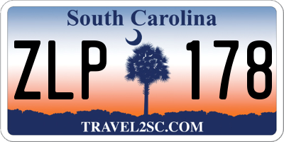 SC license plate ZLP178