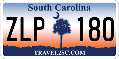 SC license plate ZLP180