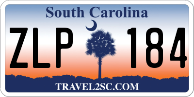 SC license plate ZLP184