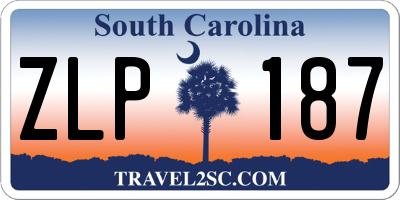 SC license plate ZLP187