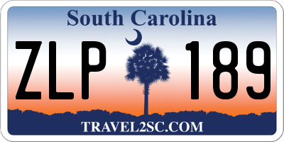 SC license plate ZLP189
