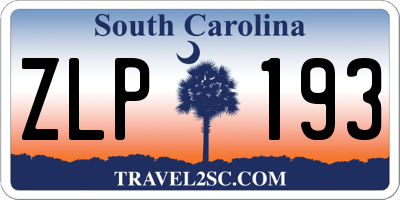 SC license plate ZLP193