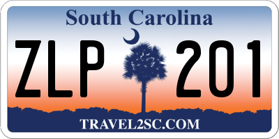 SC license plate ZLP201