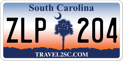 SC license plate ZLP204