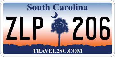 SC license plate ZLP206