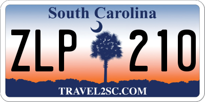 SC license plate ZLP210