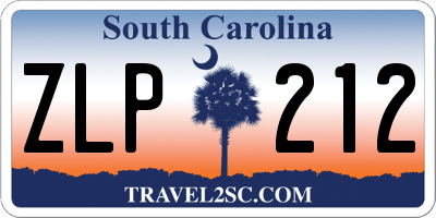 SC license plate ZLP212