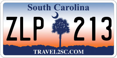 SC license plate ZLP213