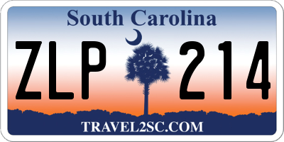 SC license plate ZLP214