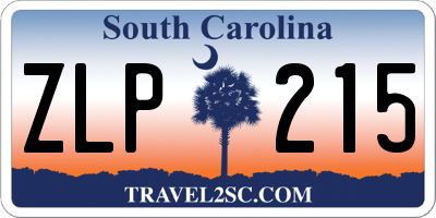 SC license plate ZLP215
