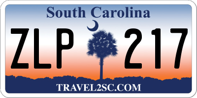 SC license plate ZLP217