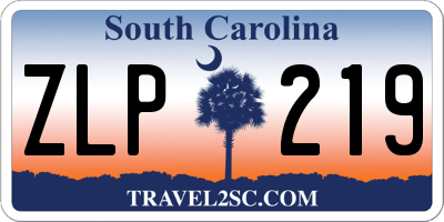 SC license plate ZLP219