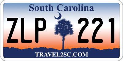 SC license plate ZLP221