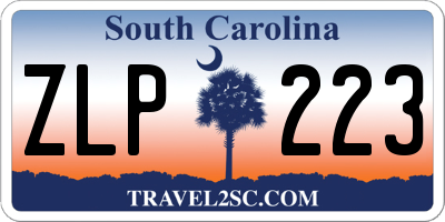 SC license plate ZLP223