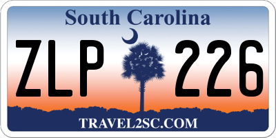 SC license plate ZLP226