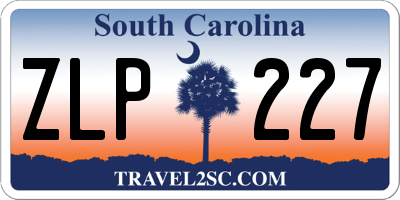 SC license plate ZLP227