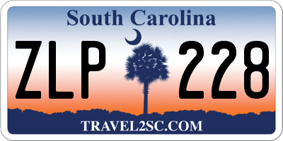 SC license plate ZLP228