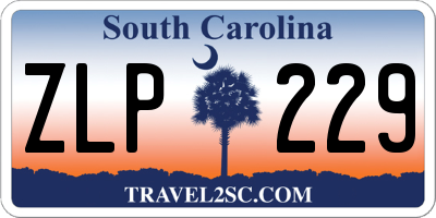 SC license plate ZLP229