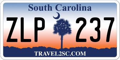 SC license plate ZLP237