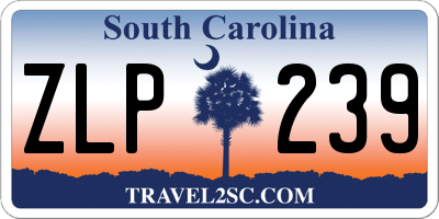 SC license plate ZLP239