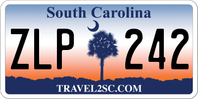 SC license plate ZLP242