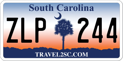 SC license plate ZLP244