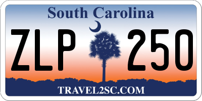 SC license plate ZLP250