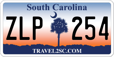 SC license plate ZLP254