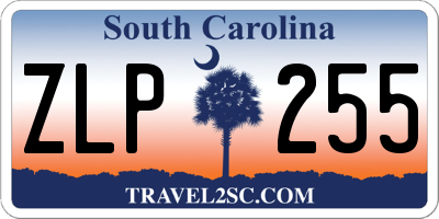 SC license plate ZLP255