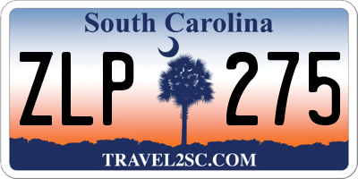 SC license plate ZLP275