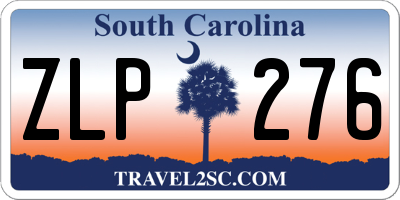 SC license plate ZLP276