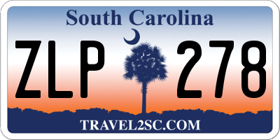 SC license plate ZLP278
