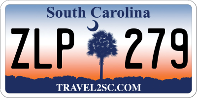 SC license plate ZLP279