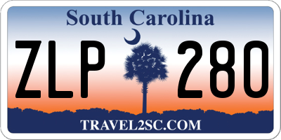 SC license plate ZLP280