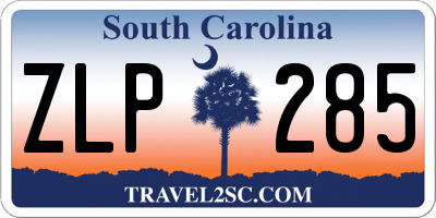 SC license plate ZLP285