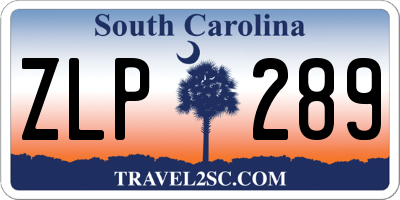 SC license plate ZLP289
