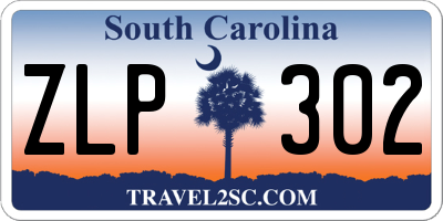 SC license plate ZLP302